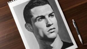 Contoh Gambar Sketsa Cristiano Ronaldo