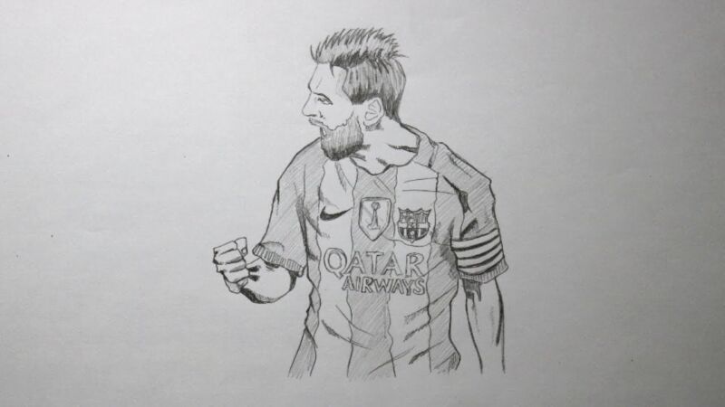 Gambar Sketsa Messi